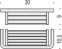 Colombo Design Lulu Полочка металлическая, подвесная, 30 см, цвет: chrome B6232.CR