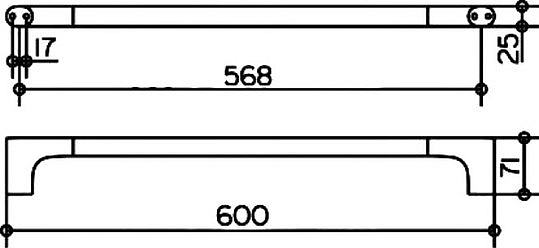 Keuco Edition 400 Полотенцедержатель 60 см, подвесной, цвет: хром 11501 010600
