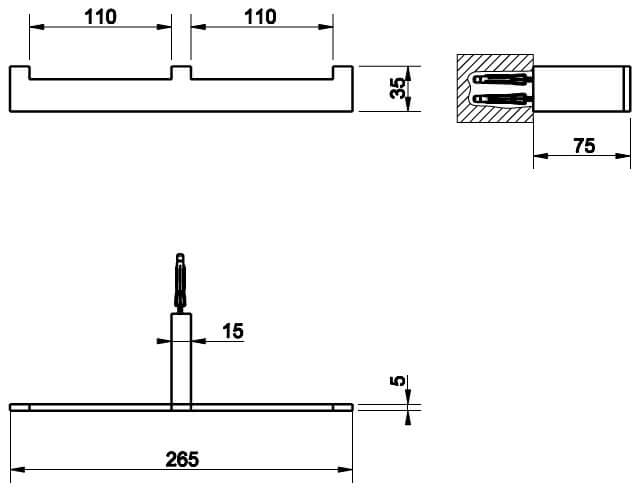 Gessi Inverso/Rettangolo Полотенцедержатель 26,1 см двойной, подвесной, цвет: chrome 20915#031