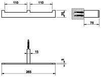 Gessi Inverso/Rettangolo Полотенцедержатель 26,1 см двойной, подвесной, цвет: chrome 20915#031