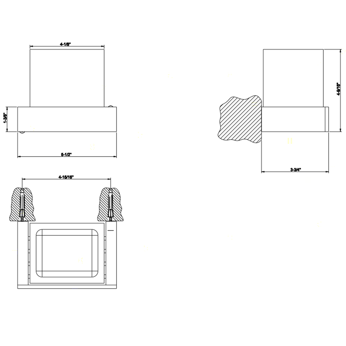 Gessi Inverso/Rettangolo Стакан подвесной, черный керамический, цвет: chrome 20808#031