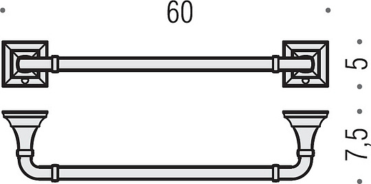 Colombo Design Portofino Полотенцедержатель 60см, подвесной. цвет: chrome B3211.CR