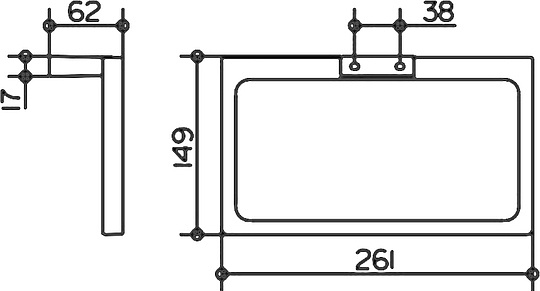 Keuco Edition 11 Полотенцедержатель 26,1 см, подвесной, цвет: хром 11121 010000