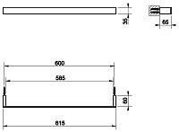 Gessi Inverso/Rettangolo Полотенцедержатель 60 см, подвесной, цвет: chrome 20903#031