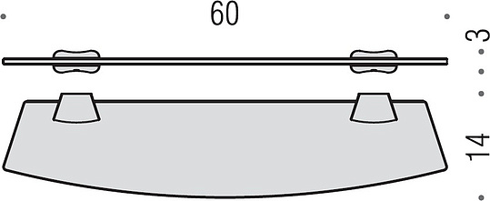 Colombo Design Land Полочка стекланная 60 см, цвет: chrome B2816.CR-VAN