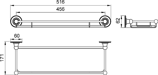 Timo Nelson Полка стеклянная, цвет: хром 150072/00