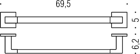 Colombo Design BasicQ Полотенцедержатель 70 см, подвесной, цвет: chrome B3711.CR