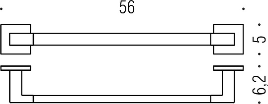 Colombo Design BasicQ Полотенцедержатель 56 см, подвесной, цвет: chrome B3710.CR