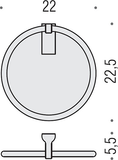 Colombo Design Luna Полотенцедержатель кольцо, 22х22.5см, подвесной. цвет: chrome B0111.CR