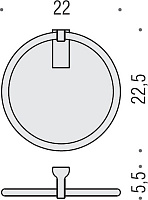 Colombo Design Luna Полотенцедержатель кольцо, 22х22.5см, подвесной. цвет: chrome B0111.CR