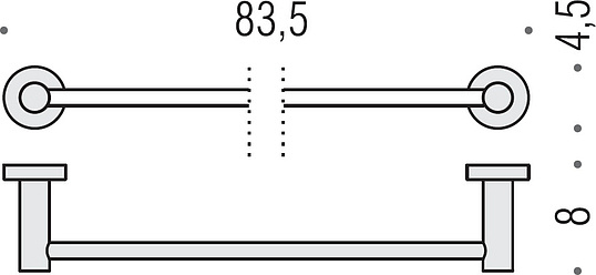 Colombo Design Plus Полотенцедержатель 83,5см, подвесной, цвет: chrome W4912.CR