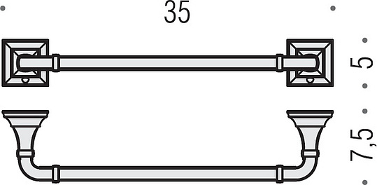Colombo Design Portofino Полотенцедержатель 35см, подвесной. цвет: bronze B3209.bron