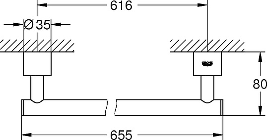 Grohe Atrio New Полотенцедержатель 65,5 см, цвет: темный графит, матовый 40309AL3