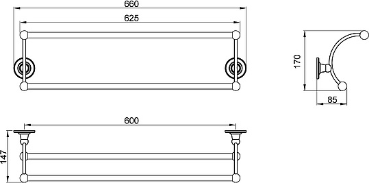 Полотенцедержатель Timo Nelson  двойной 160056/02