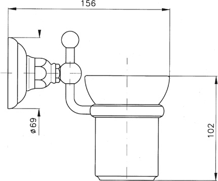 Nicolazzi Classica Стакан для зубных щеток подвесной, керамический, цвет: темная бронза 1488DB