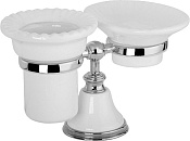 TW Harmony 141 Стакан с мыльницей на настольном держателе, керамика, цвет: хром TWHA141bi/cr