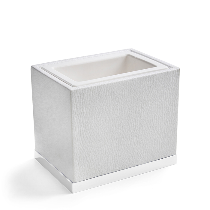 3SC Snowy Стакан для зубных щеток настольный, керамический с эко-кожей, цвет: белый SN03ABO