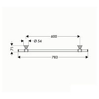 Axor Montreux Полотенцедержатель 60 cм подвесной, латунь, цвет: шлифованный никель 42060820