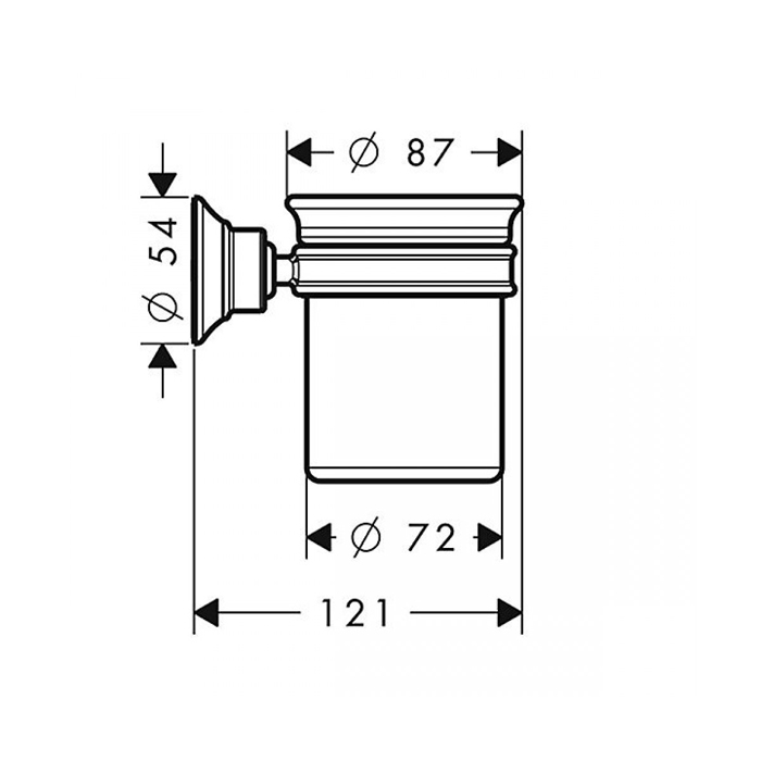 Axor Montreux Стакан подвесной с керамической колбой, цвет: золото 42134990