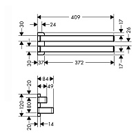 Axor Universal Полотенцедержатель двойной, 40,9 см, цвет: хром 42821000