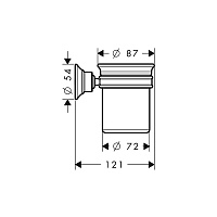 Axor Montreux Стакан подвесной с керамической колбой, цвет: золото 42134250
