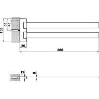 Cisal Accessori Bagno Полотенцедержатель двойной 36 см, подвесной, цвет: chrome QU09021021