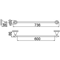 Cisal Arcana Полотенцедержатель 60 см, подвесной, цвет: chrome AR09010221