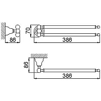 Cisal Arcana Полотенцедержатель двойной 38,6 см, подвесной, цвет: 24k gold AR09021024