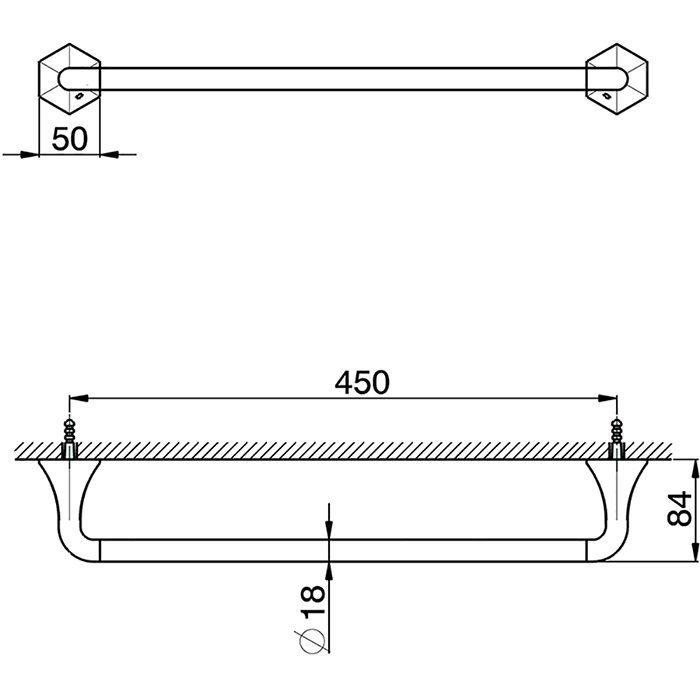 Cisal Cherie Полотенцедержатель 45 см, подвесной, цвет: chrome CE09010121
