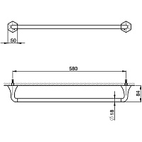 Cisal Cherie Полотенцедержатель 58 см, подвесной, цвет: chrome CE09010221