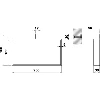 Cisal Quad Полотенцедержатель 25 см, подвесной, цвет: chrome QU09022021