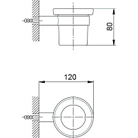 Cisal System Стакан подвесной, стеклянный матовый, цвет: chrome SY09050021