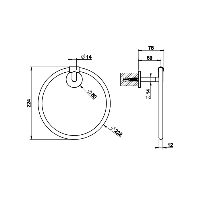Gessi Anello Полотенцедержатель-кольцо 22,4 см, цвет: chrome 63809#031