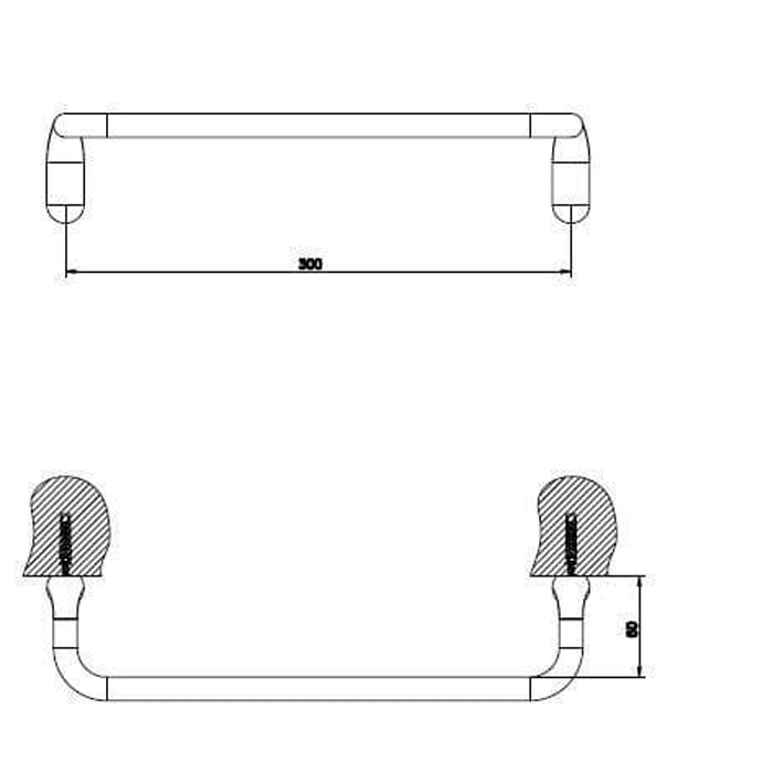 Gessi Goccia Полотенцедержатель 30 см, подвесной, цвет: chrome 38097#031