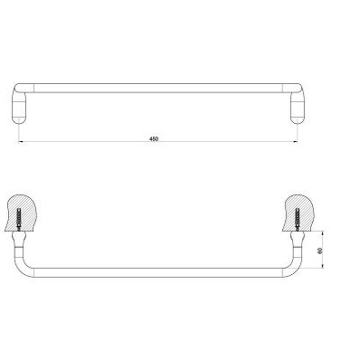 Gessi Goccia Полотенцедержатель 45 см, подвесной, цвет: chrome 38100#031