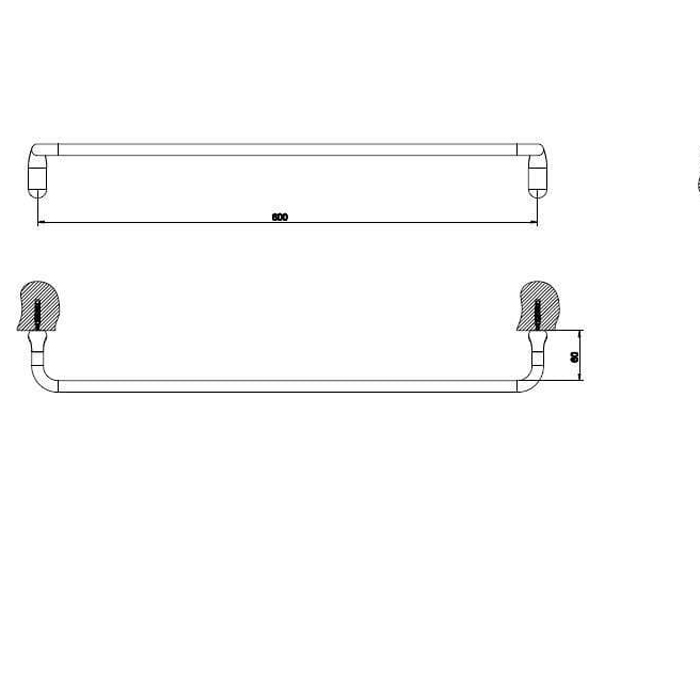 Gessi Goccia Полотенцедержатель 60 см, подвесной, цвет: chrome 38103#031