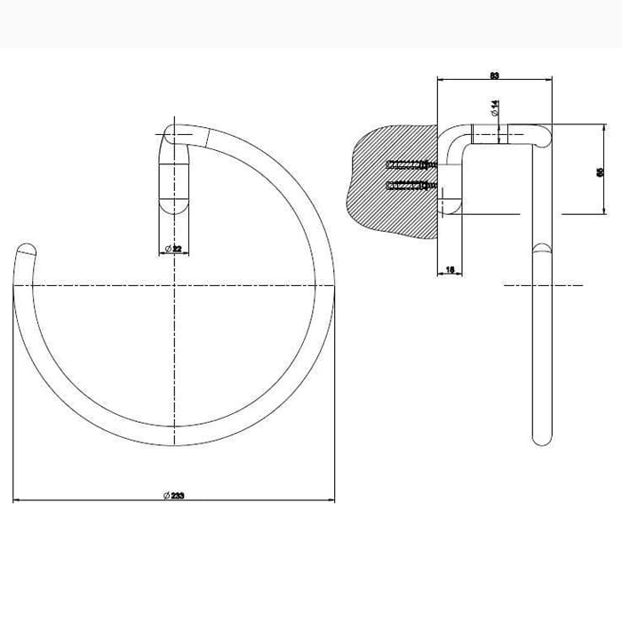 Gessi Goccia Полотенцедержатель кольцо 23,3 см, цвет: white cn 38109#079