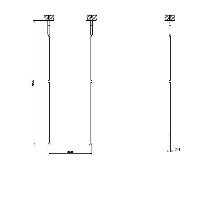 Gessi Goccia Полотенцедержатель потолочный 45xh160 см, цвет: white cn 38144#079