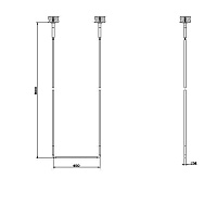 Gessi Goccia Полотенцедержатель потолочный 45xh160 см, цвет: black xl 38144#099