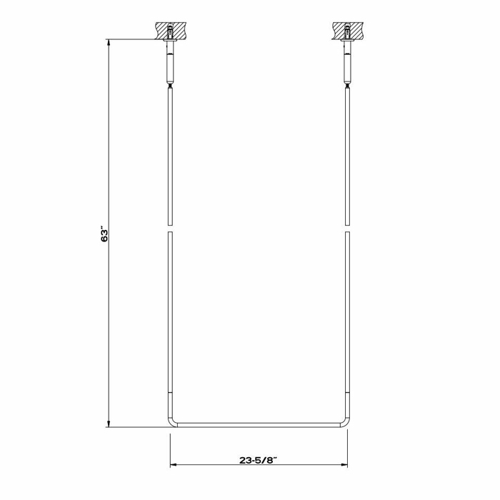 Gessi Goccia Полотенцедержатель потолочный 60xh160 см, цвет: chrome 38143#031