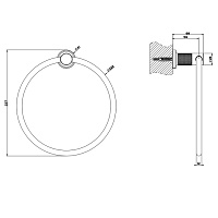 Gessi Inciso Полотенцедержатель-кольцо 23,7 см, цвет: finox brushed nickel 58509#149