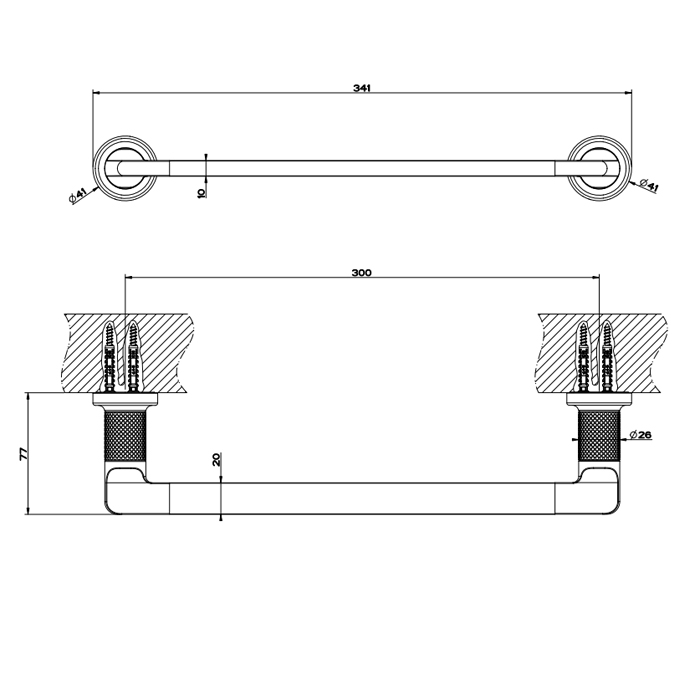 Gessi Inciso Полотенцедержатель, 30 см, подвесной, цвет: finox brushed nickel 58497#149