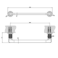 Gessi Inciso Полотенцедержатель, 30 см, подвесной, цвет: finox brushed nickel 58497#149
