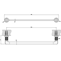 Gessi Inciso Полотенцедержатель, 45 см, подвесной, цвет: finox brushed nickel 58500#149