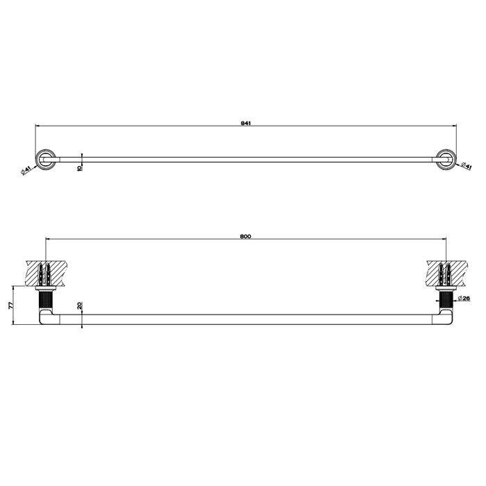 Gessi Inciso Полотенцедержатель, 80 см, подвесной, цвет: finox brushed nickel 58505#149