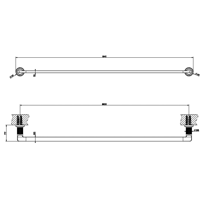 Gessi Inciso Полотенцедержатель, 80 см, подвесной, цвет: chrome 58505#031