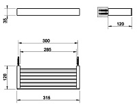 Gessi Inverso/Rettangolo Полка-решетка подвесная 30 см, цвет: chrome 20947#031