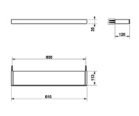 Gessi Inverso/Rettangolo Полка подвесная 60 см, цвет: chrome 20945#031