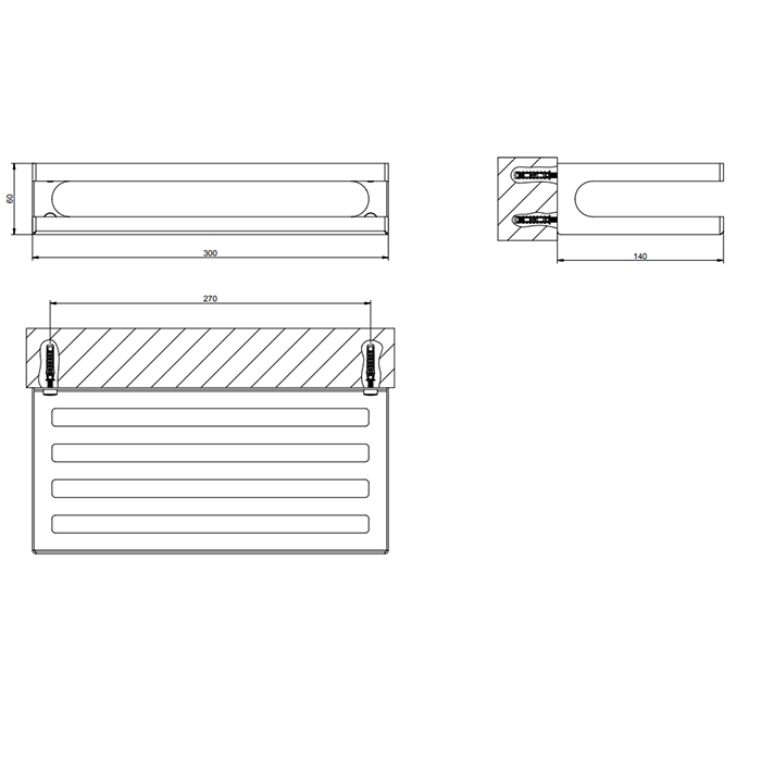 Gessi Rilievo Полочка для душа 30 см, цвет: Nero XL 59549#299