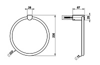 Gessi Rilievo Полотенцедержатель-кольцо 22,2 см, цвет: matte black 59509#299